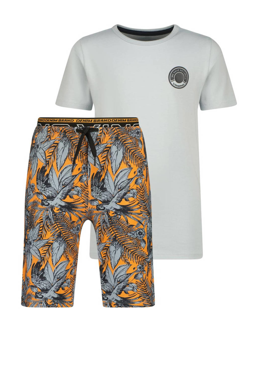 Vingino shortama Whanye grijsblauw/oranje