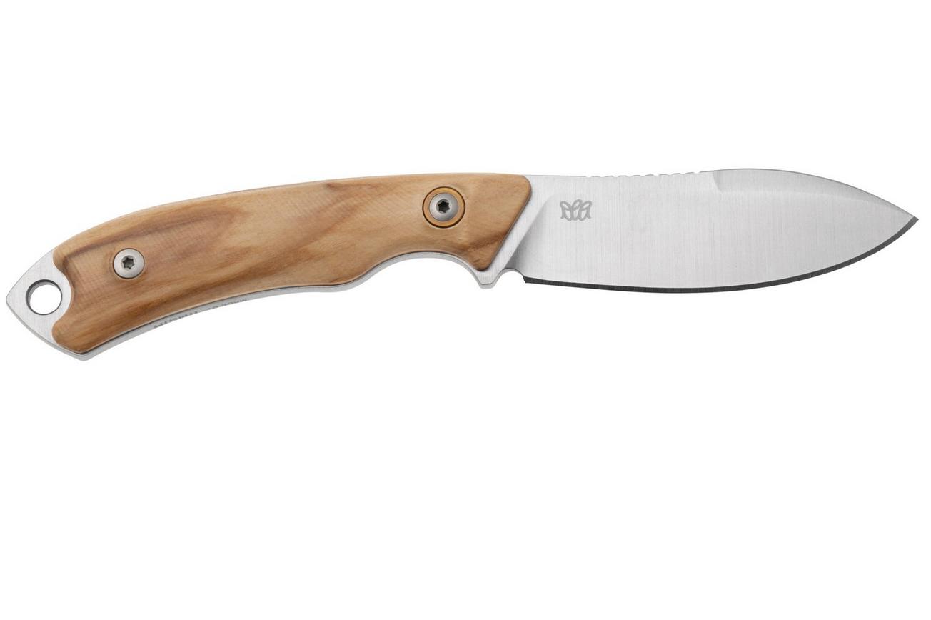MKM Pocket Tango 1 Nessmuk PT1-O Olive Wood vaststaand mes, David C. Andersen design