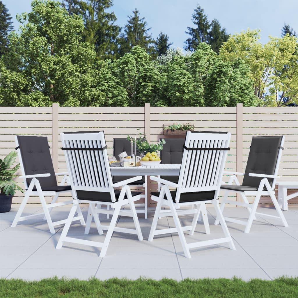 vidaXL Hochlehner-Auflagen 6 STK. Melange Anthrazit 120x50x4 cm Stoff