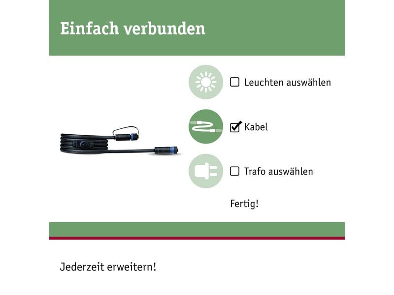 Paulmann Verbindungskabel Plug & Shine 2 m mit 2 Anschlussb Verbindungskabel 1 Input - 2 Output