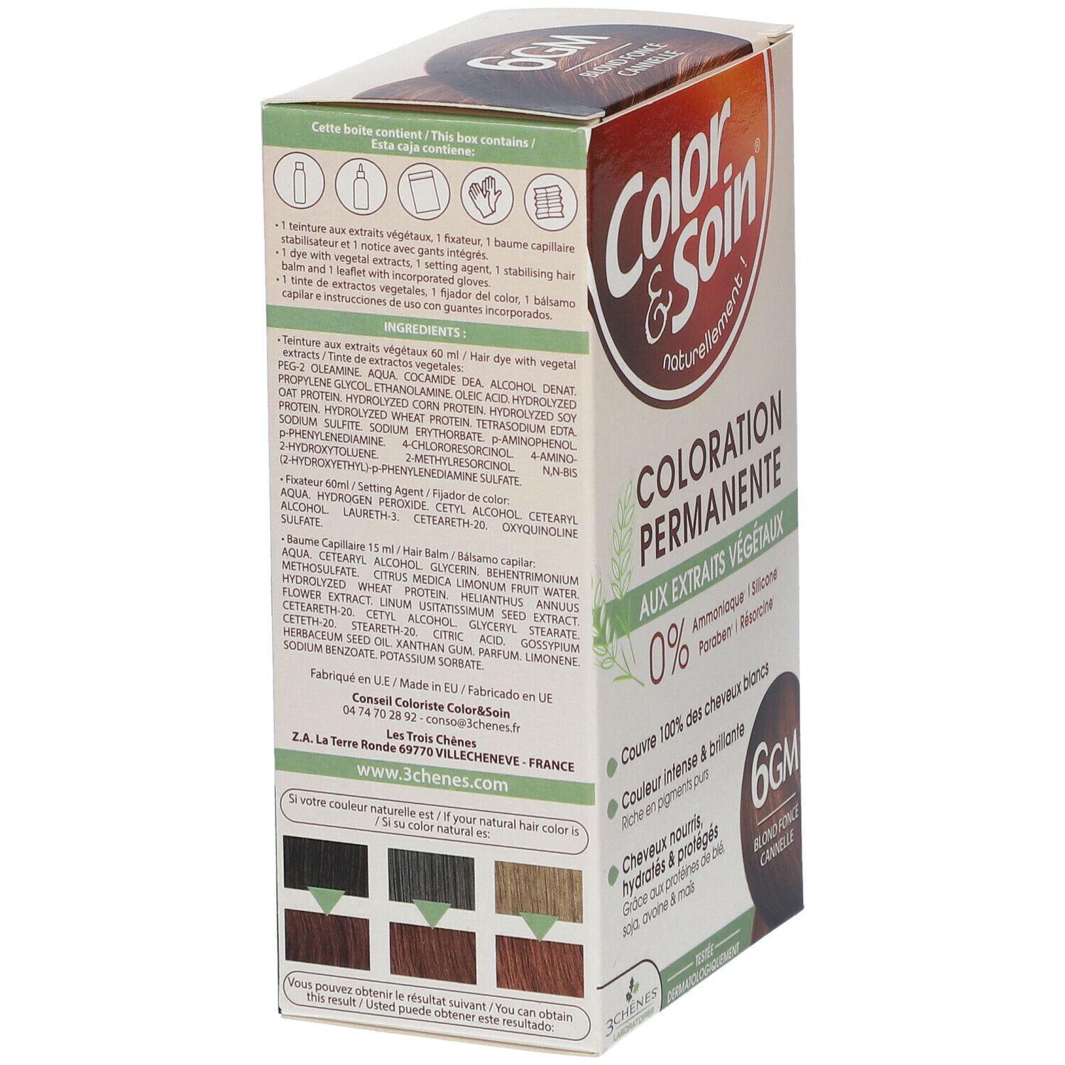 Les 3 Chênes Color & Soin Coloration 6GM Dunkelblond Zimt