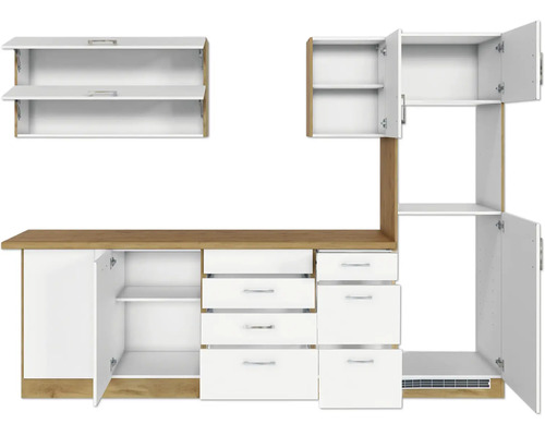 Held Furniture hoekkeuken zonder apparatuur Sorrento 210 cm wit mat gedemonteerde variant omkeerbaar 1018.6279