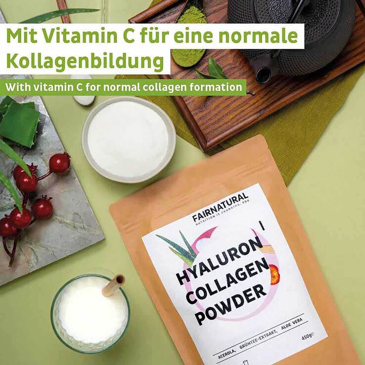 Fairnatural Kollagen Hyaluron + Vitamin C Pulver, 450 g