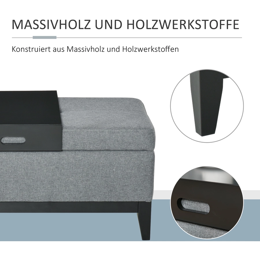 HOMCOM Sitzbank mit abnehmbarem Tablett bunt