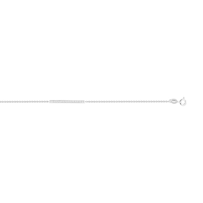 Bracelet argent 925 barrette zirconias 18 cm
