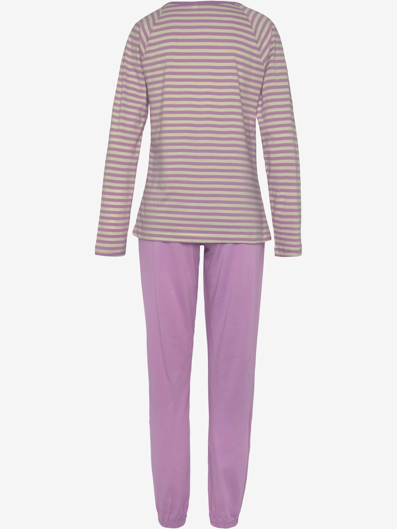 Ensemble pyjama avec rayures en fils teintés et broderie sur la poitrine