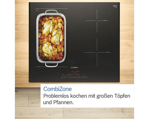 Bosch inductiekookplaat met frame, 58,3 x 51,3 cm, 4 kookzones, PVS645HB1E