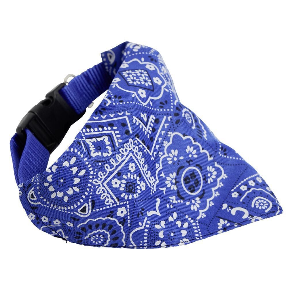Collier bandana pour chien taille M polyester bleu