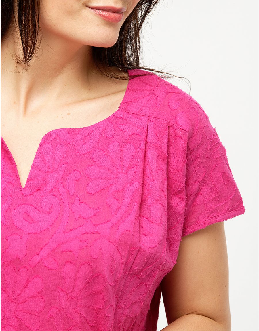 Blouse rose fuchsia coton