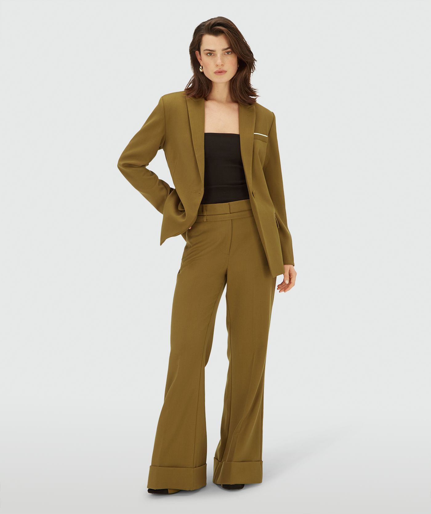 JV-KANAN getailleerde blazer - olive green