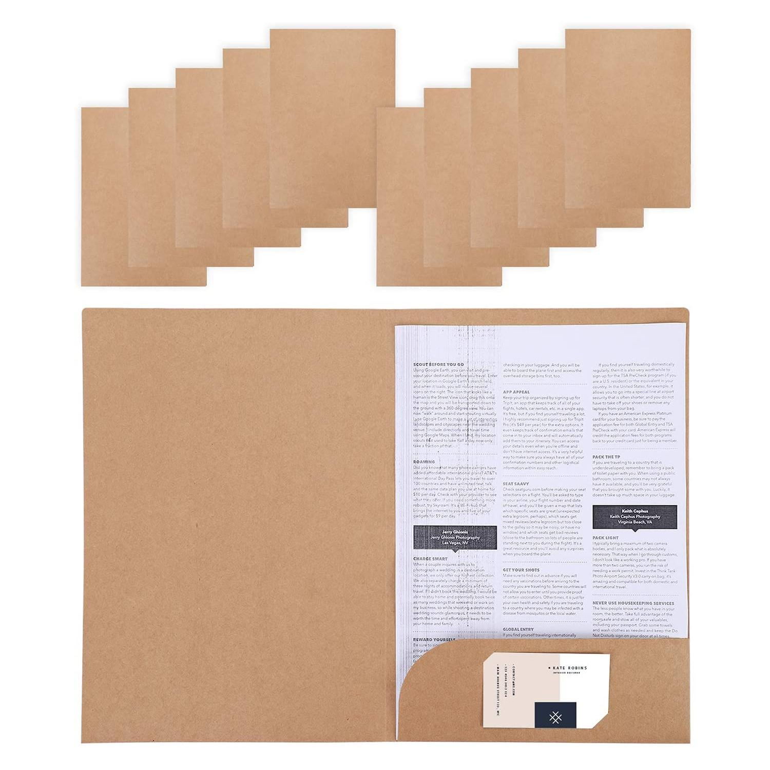(25er Set) A4 Dokumentenmappe Karton Pendenzen / Präsentations Mappe Kraftpapier Folder - Braun
