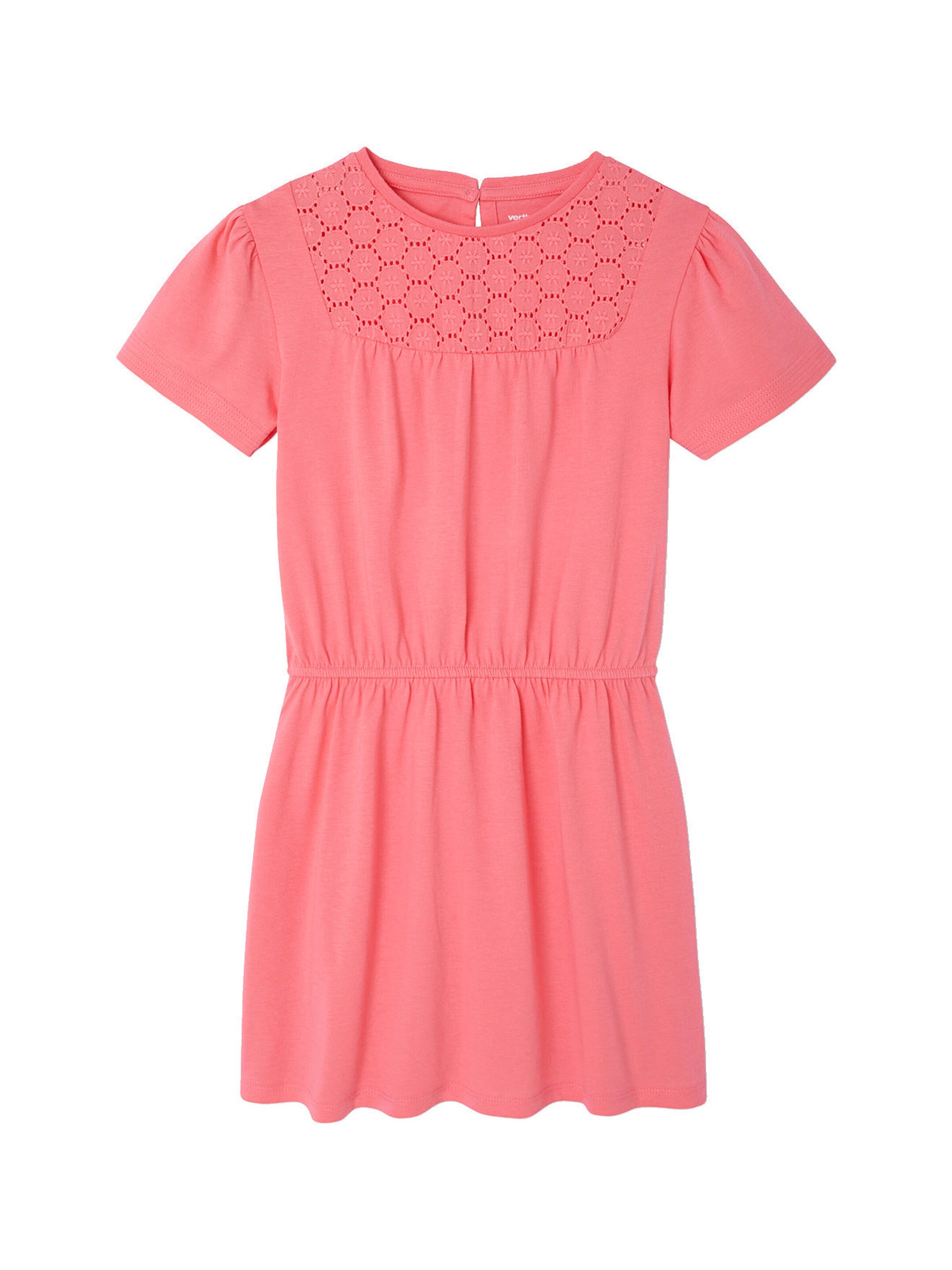 Vertbaudet Mädchen Kleid mit Makramee-Details rosa