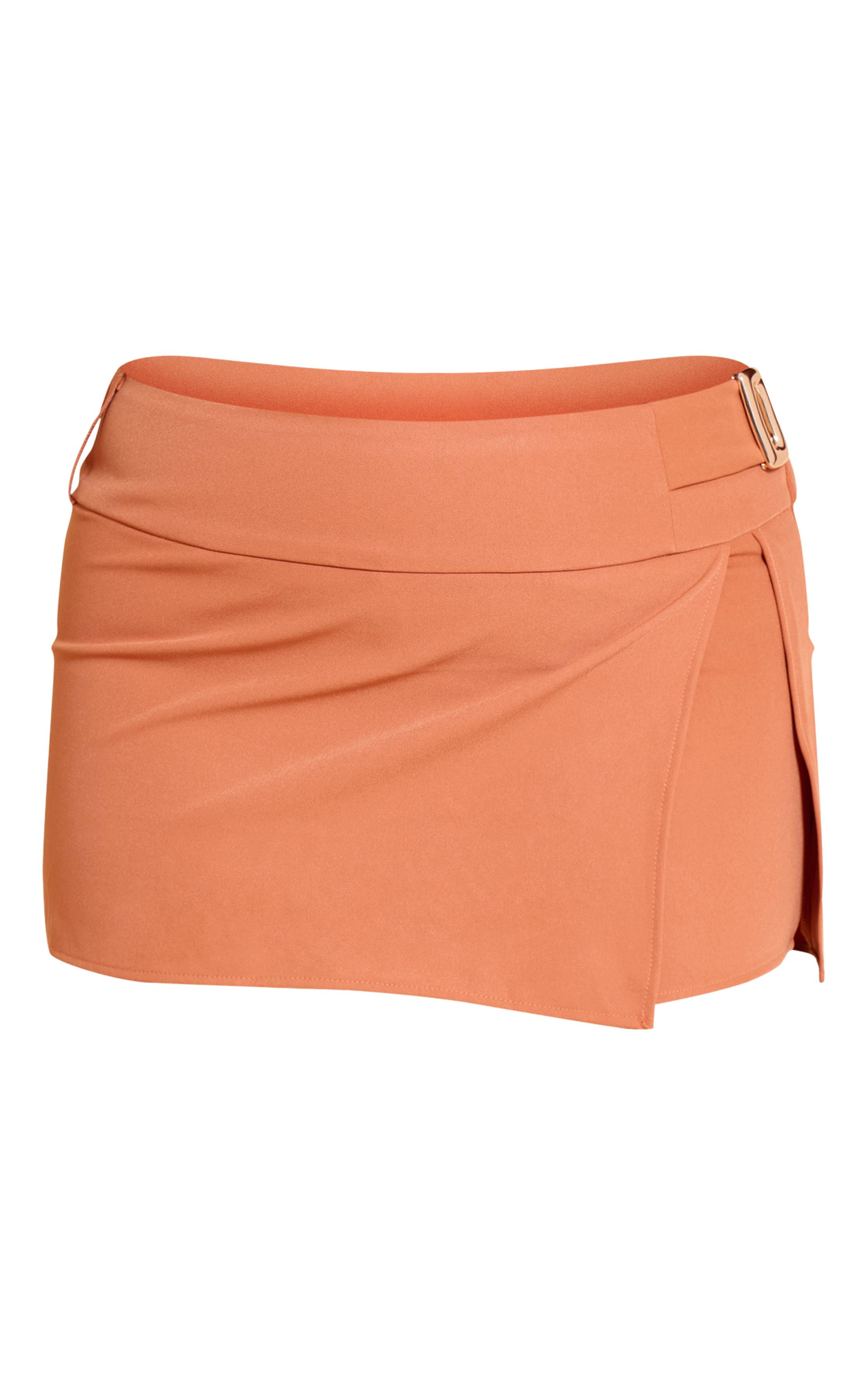 Abricot Jupe-short Mini Grande Taille Avec Détails Contrastés