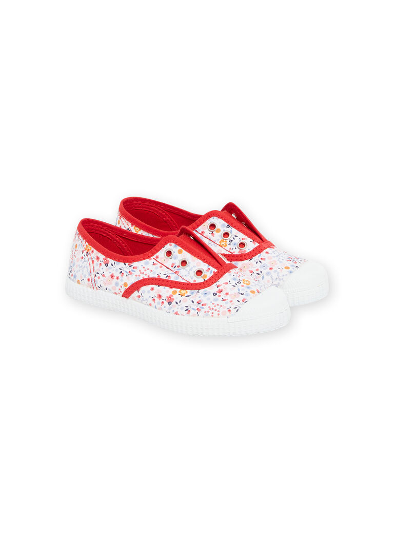 Tennis en toile multicolores à imprimé fleuri enfant fille