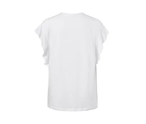Shirt mit Volant, weiß