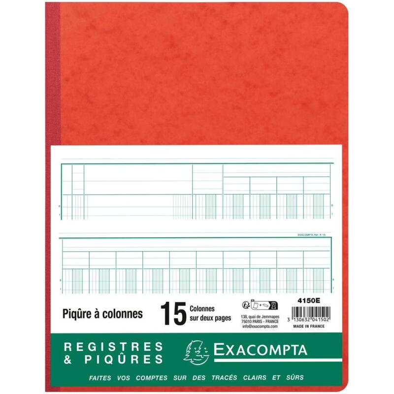 Piqûre 32x25cm 15 colonnes sur 2 pages 33 lignes 80 pages