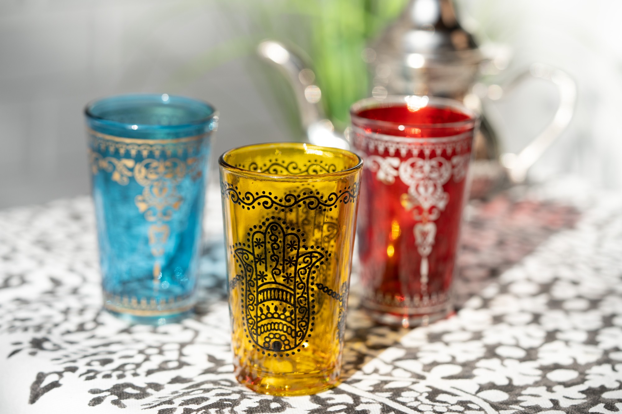 Teeglas 'Fatima', gelb, Ø 5 cm, H 9 cm zu 4,80