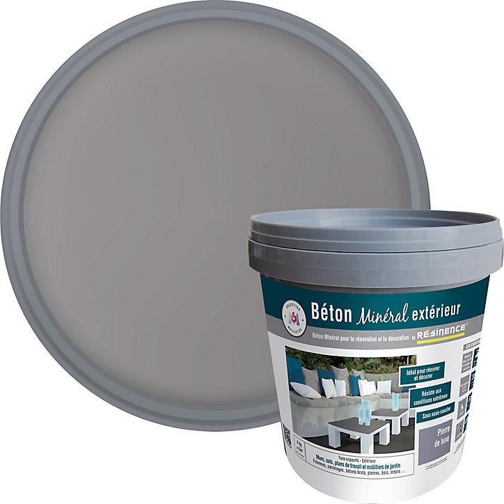 Enduit béton minéral Résine extérieur nce pierre de lune mat 4kg