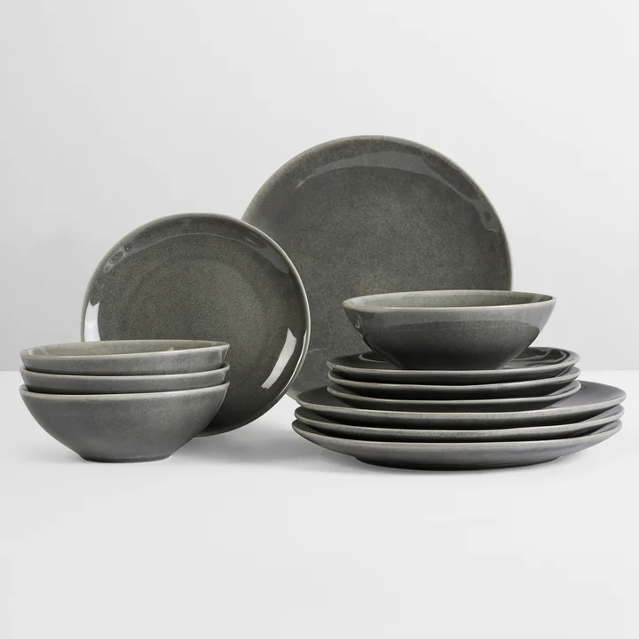 Broste Copenhagen - Nordic Rain Geschirr Dinner-Set, (6-tlg.)