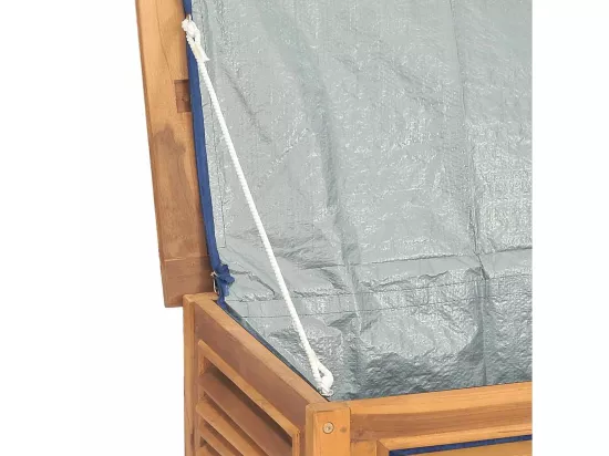 Boîte de rangement jardin et sac 150x50x53 cm bois massif teck
