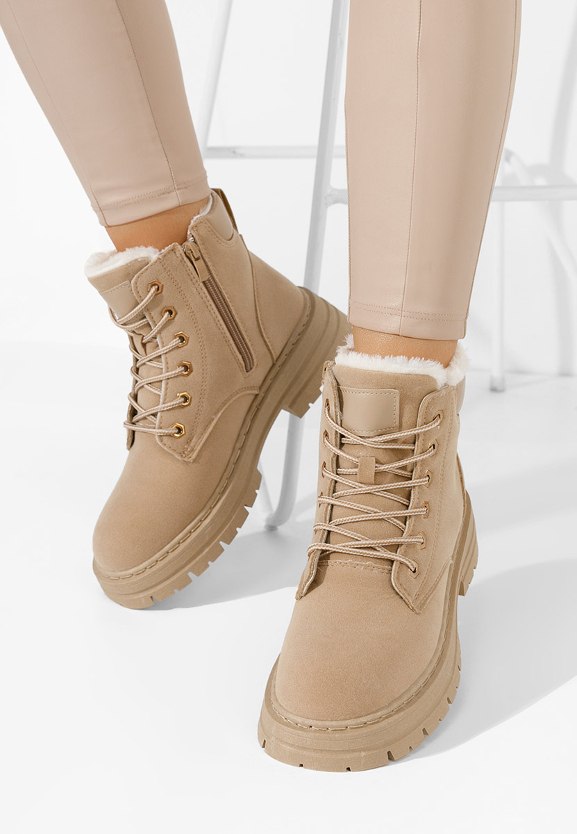 Bottines à lacets femme kaki Katavega
