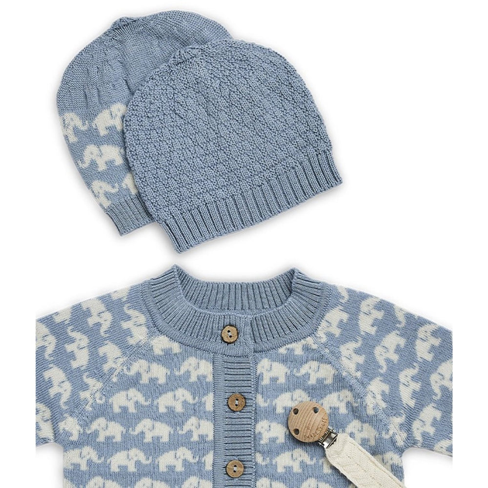 Køb Smallstuff Blue Cardigan Ao Elefanter Merino Uld
