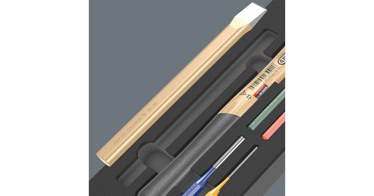 Wera9782 Schuimrubberen inzetstuk met hamers Set 1, 6‑delig  (Zwart/grijs, in schuiminzet voor werkplaatswagen)