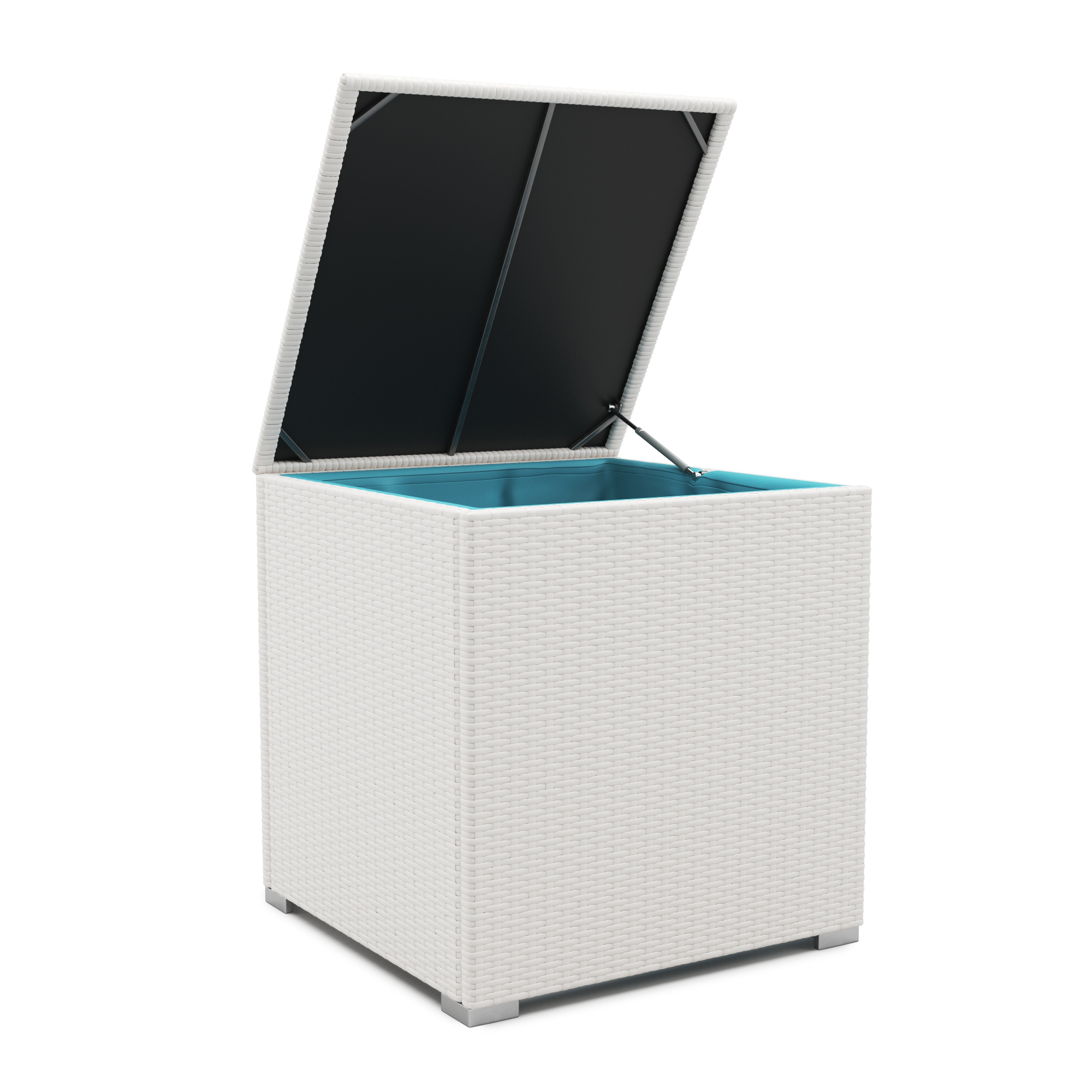 Rattanlounge SAN MARINO weiss/türkis