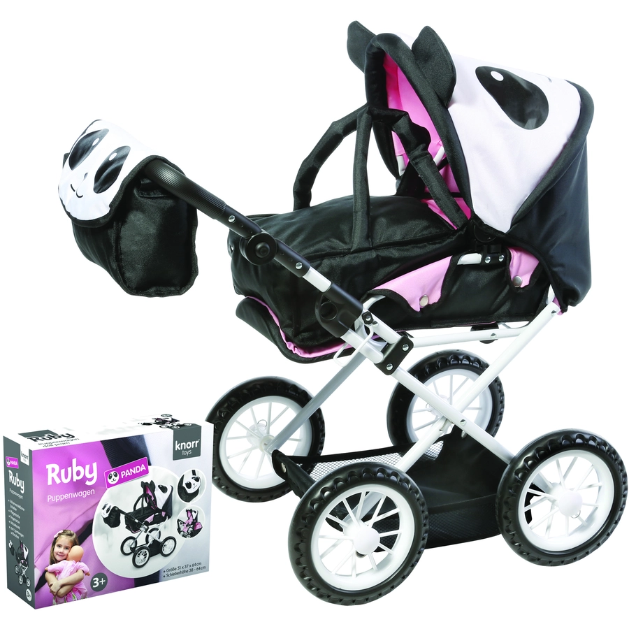 knorr toys® Puppenwagen Ruby - Panda schwarz