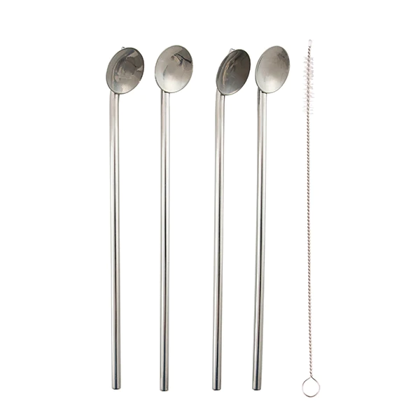 Set de 4 cuillères pailles en inox Point Virgule