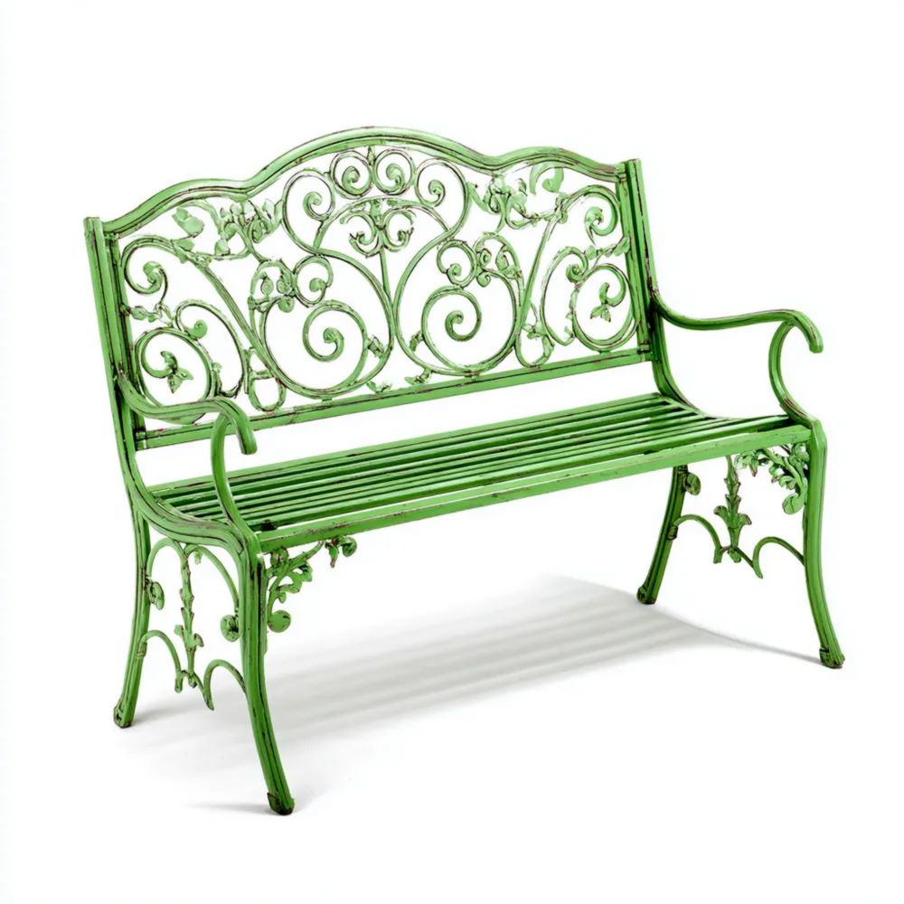 Gartenbank Gusseisen Grün 125x40x80 cm – Klassisches Design
