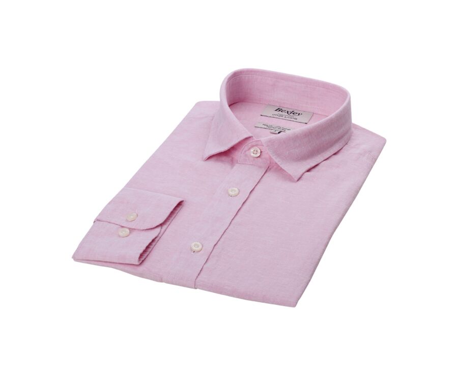 Chemise coton lin Chambray Rose - SILBERT