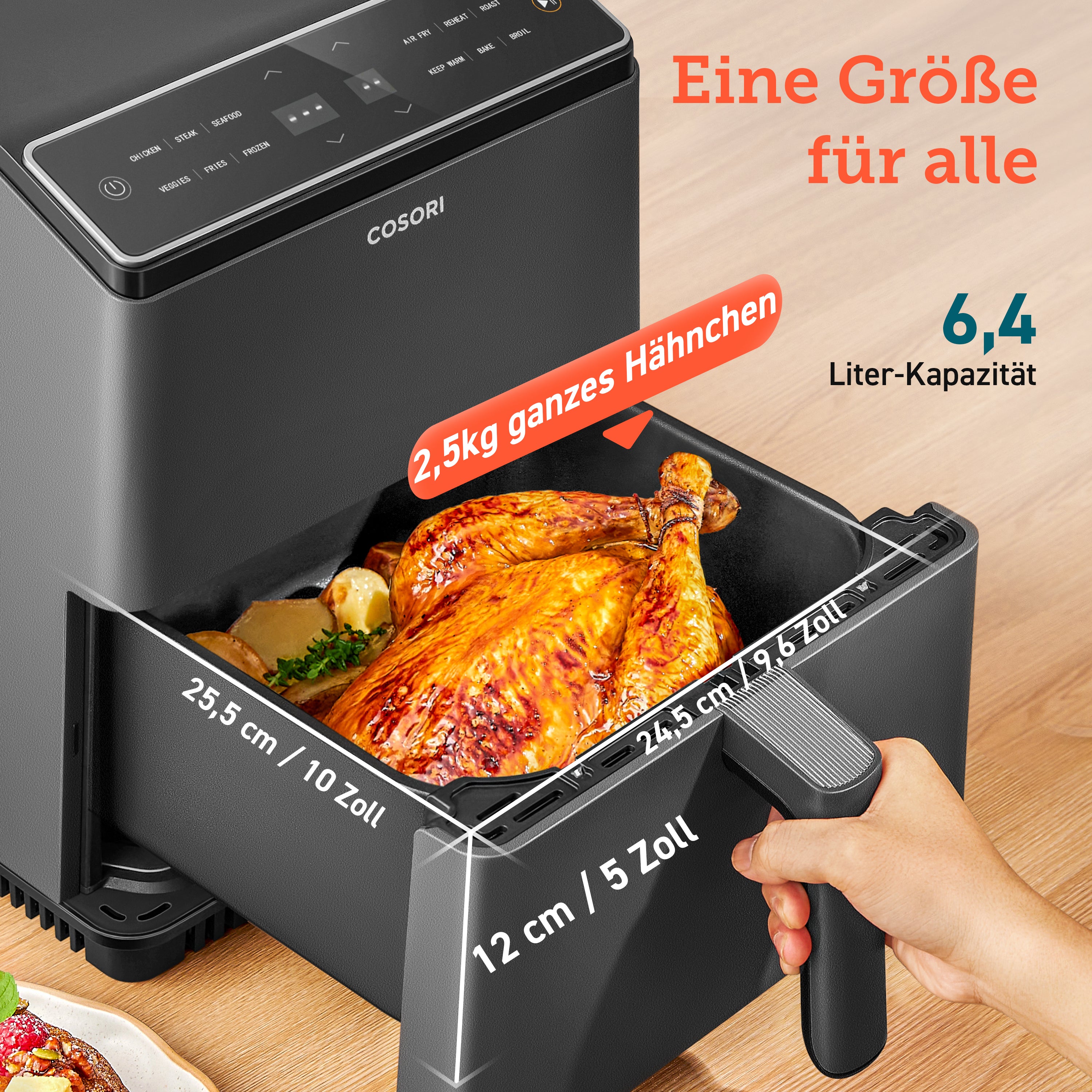Cosori 6.4-Liter Smart Heißluftfritteuse Dual Blaze