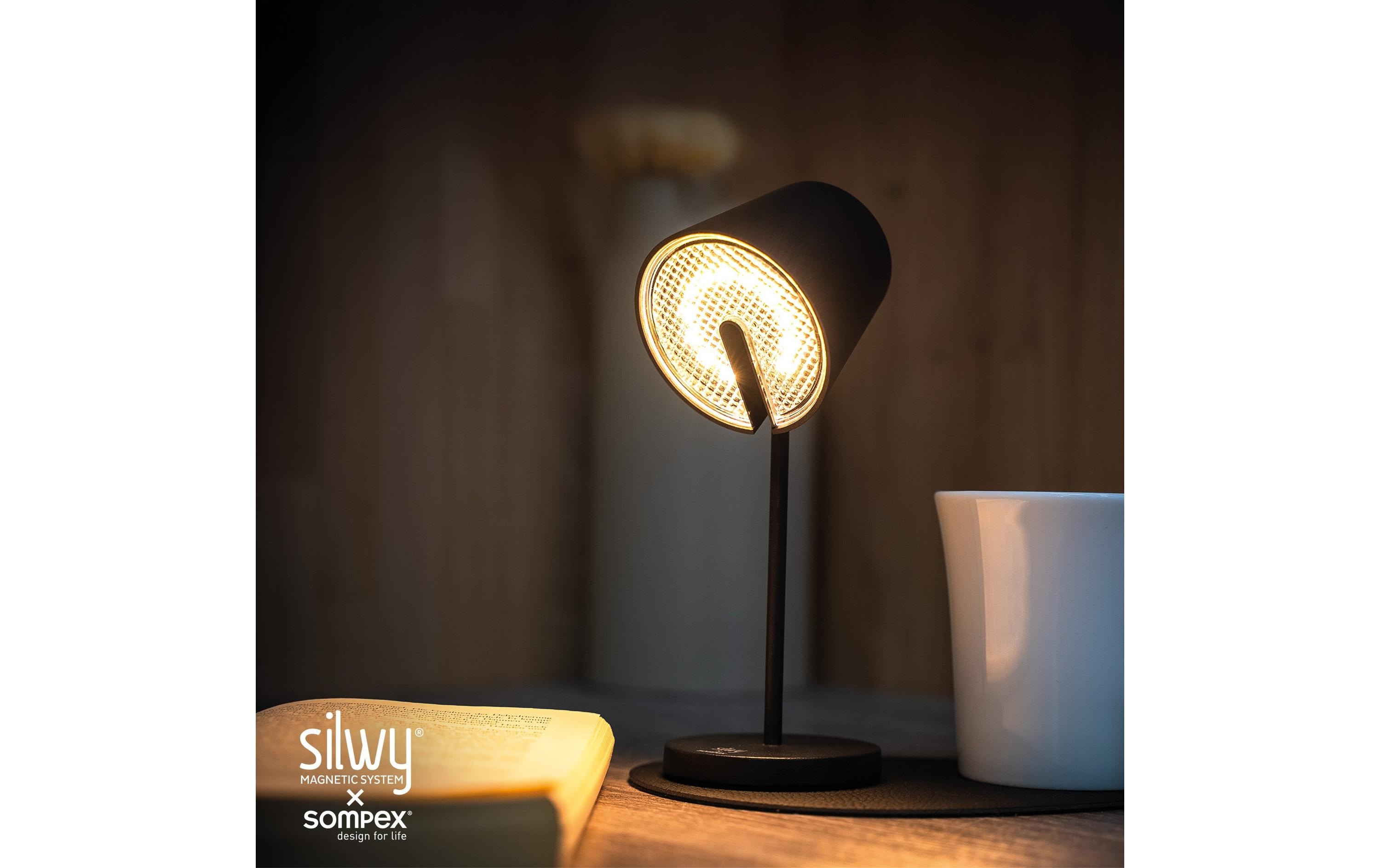 Magnet-Leuchte Portofino Black inkl. Platzset und Pad<br>Schwenkbare Tisch- und Wandleuchte mit innovativer Magnetlösung