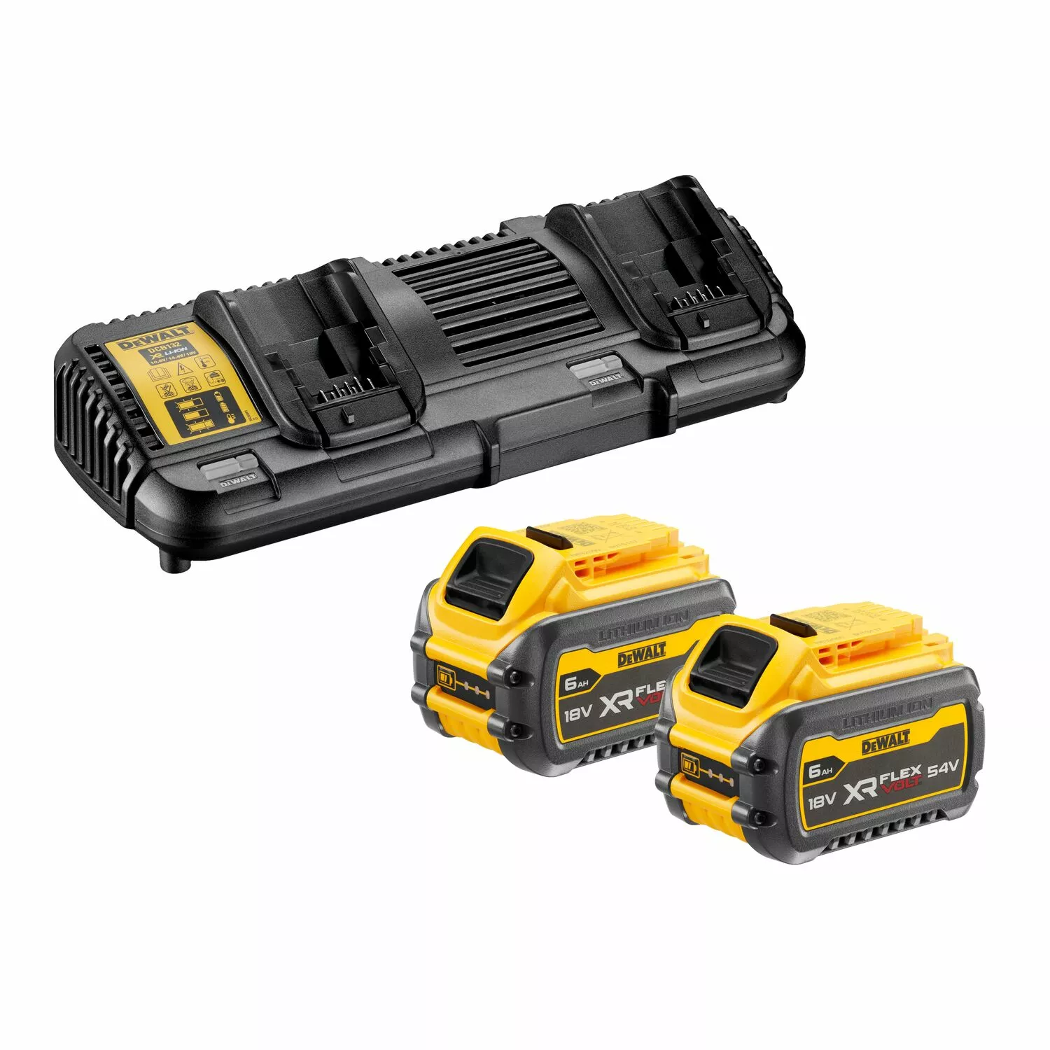 DeWALT DCB132T2 18V / 54V FlexVolt Li-Ion accu starterset (2x 6.0Ah)   duolader