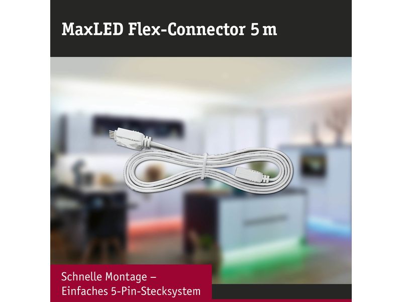 Paulmann Verbindungskabel MaxLED 100 cm, Weiss Weisses Kabel zur Überbrückung zweier MaxLED Stripes