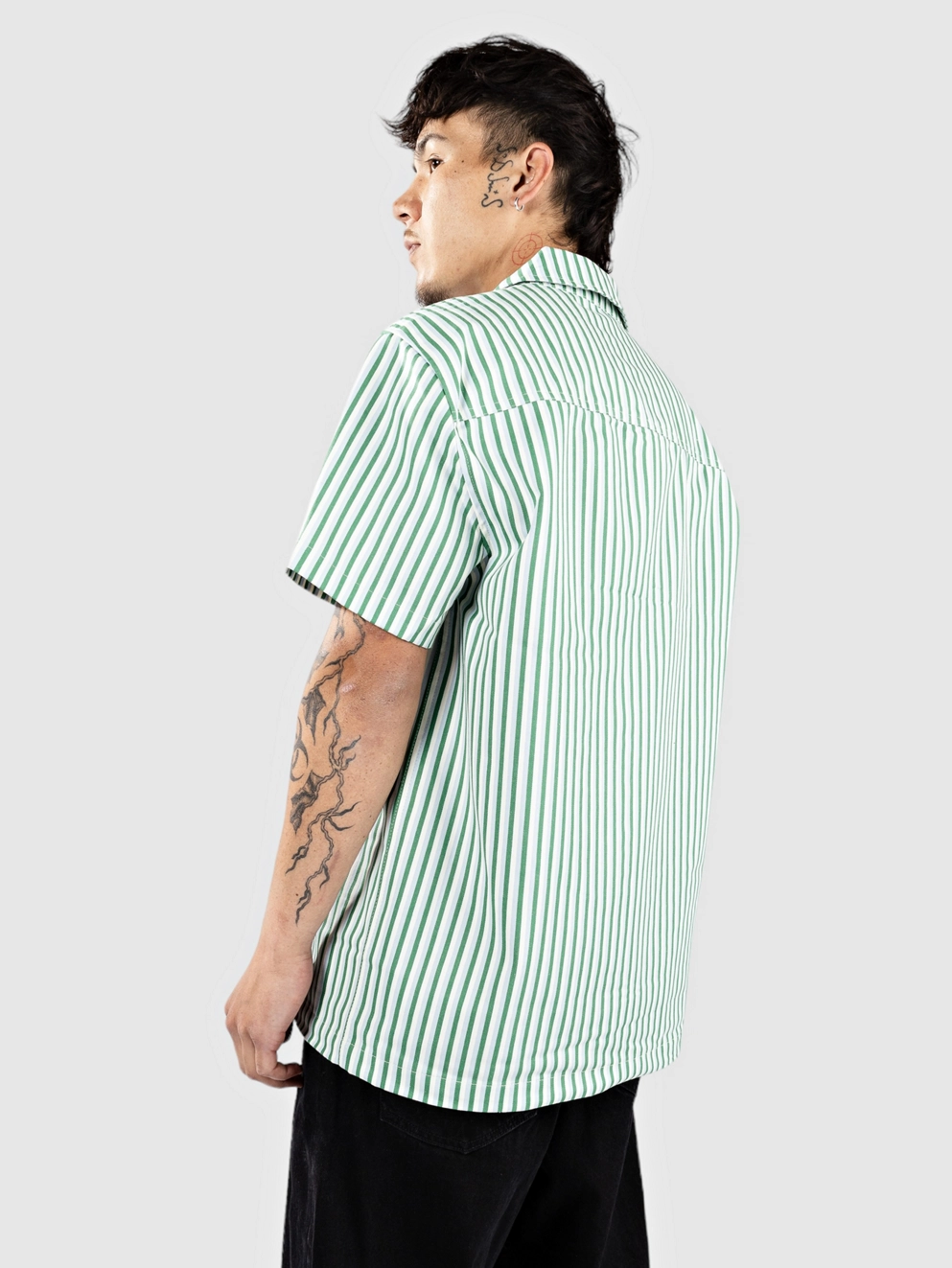 Empyre Glen Striped Zip Shirt white