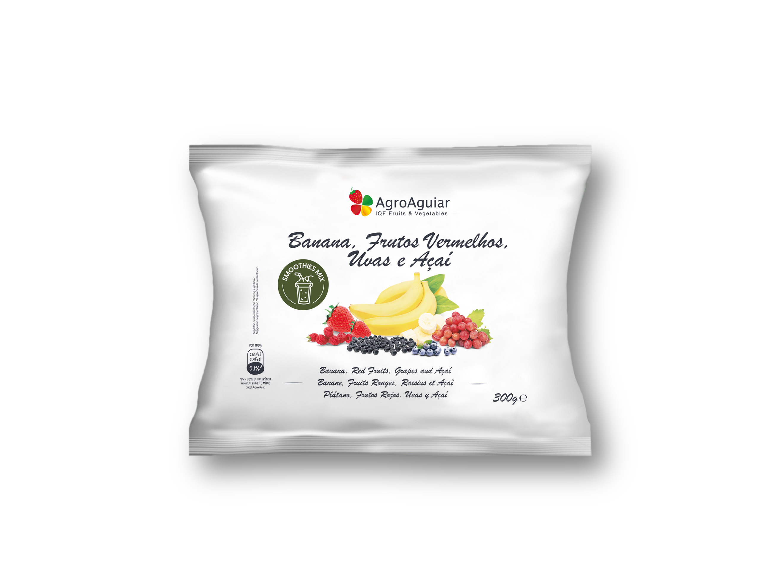 MIX FRUTAS AGROAGUIAR BANANA AÇAÍFRT VERMELHOS 300G