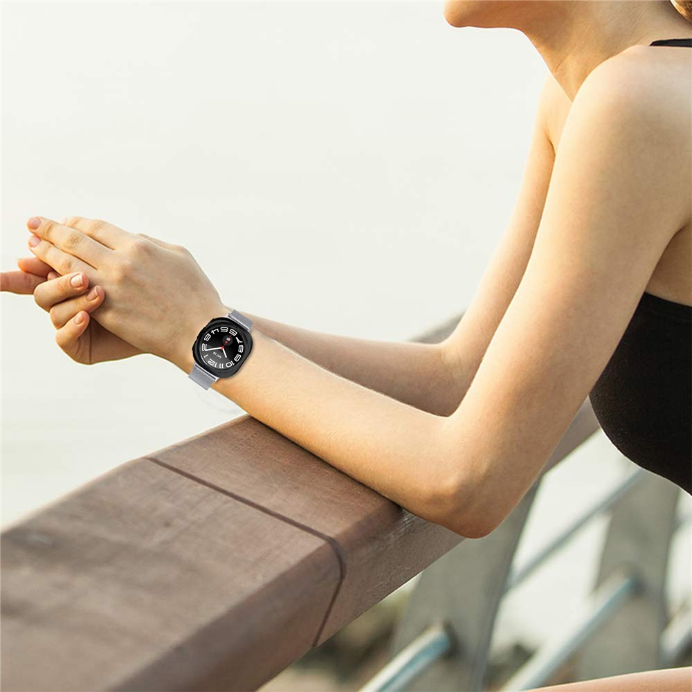 Samsung Galaxy Watch 8 (44mm) Edelstahl Milanese Armband mit Klickverschluss - Silber