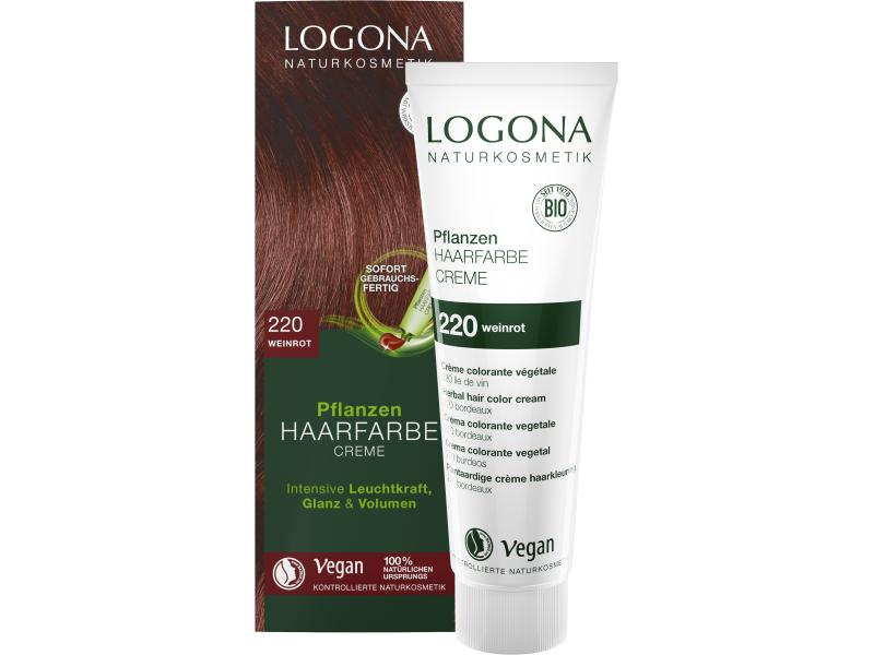 Logona Haarcoloration PHF 220 Weinrot 150 ml Haarfarbe-Creme natürlichen Ursprungs