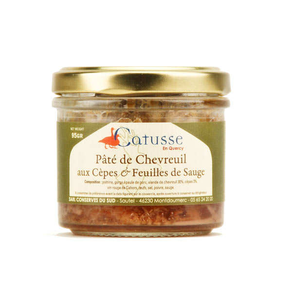 Paté de chevreuil aux cèpes et feuilles de sauge