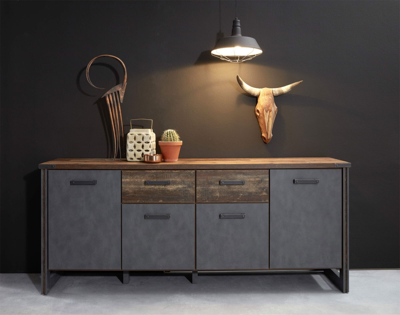 Sideboard Prime Grau/Braun 207 x 88 x 42 cm