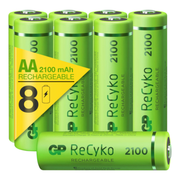 GP Batterij Oplaadbaar AA NiMH 2100 mAh ReCyko 1,2V 8 stuks