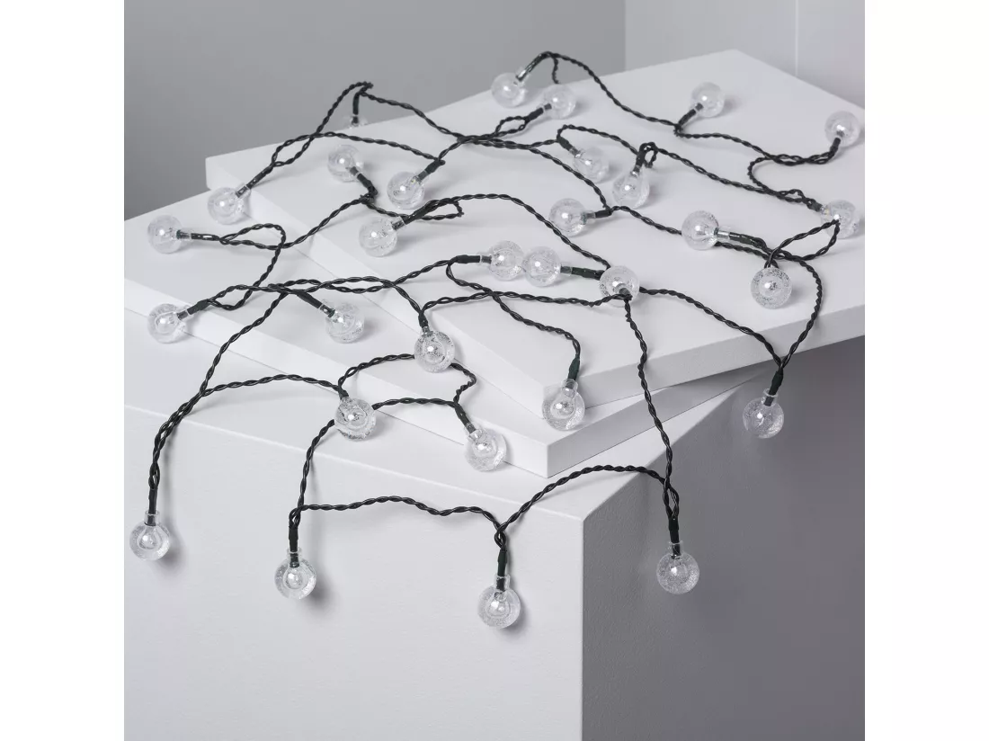 Guirlande LED Extérieure Solaire 30 Boules 5m 3000K Blanc chaud