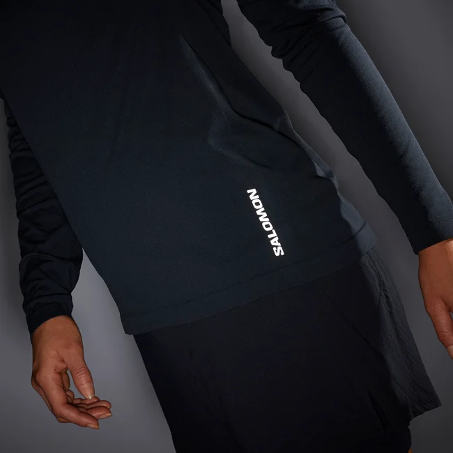SENSE AERO SEAMLESS  Langarmshirt Damen DEEPBLACK