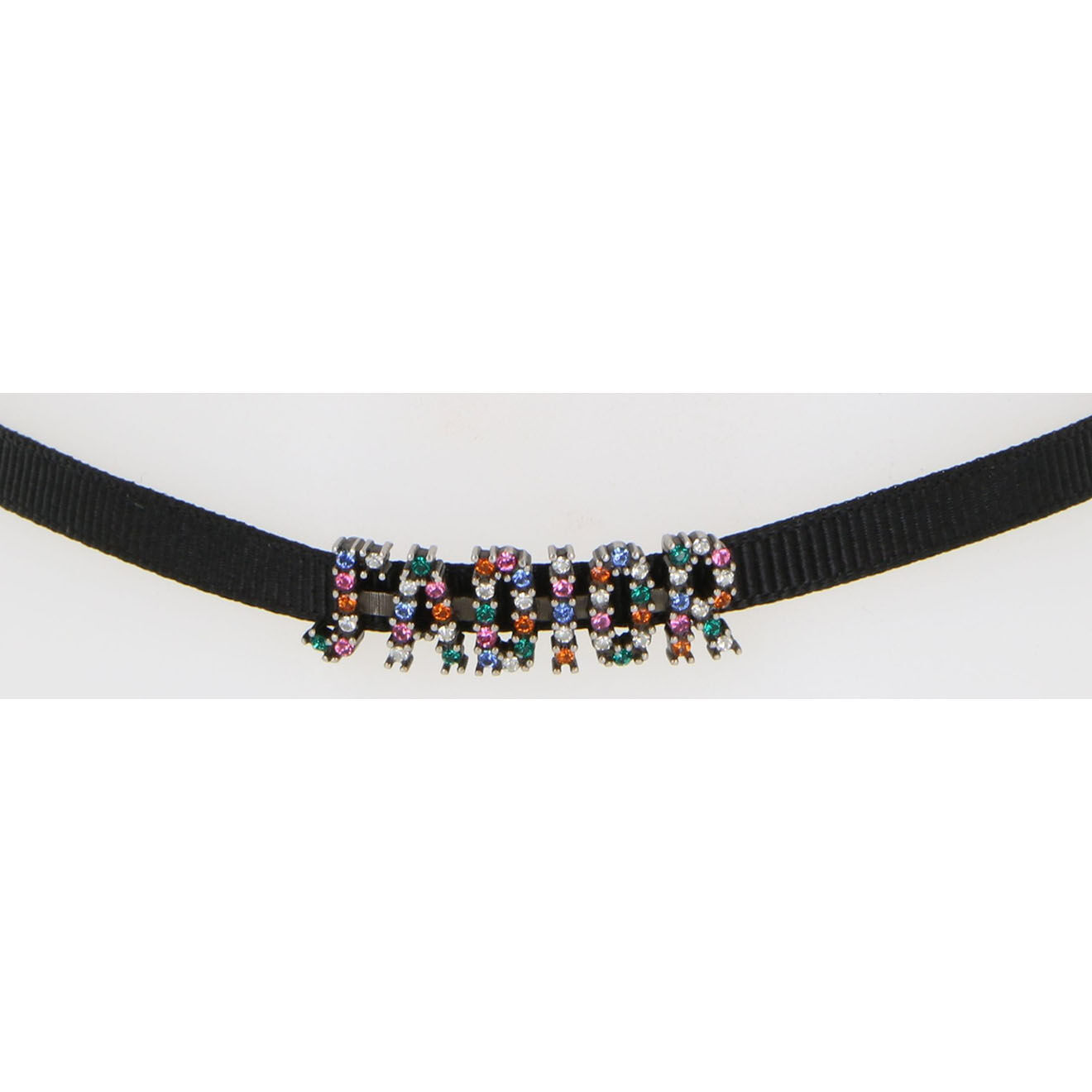 Dior Chocker en Tissu & Métal Srass noir - Très bon état
