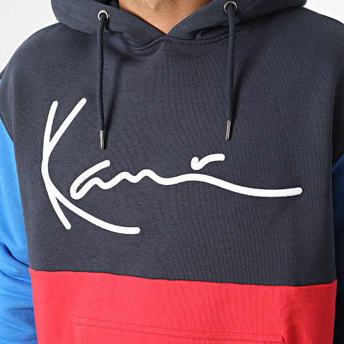 Sweat Capuche Signature Block 6028201 Bleu Rouge