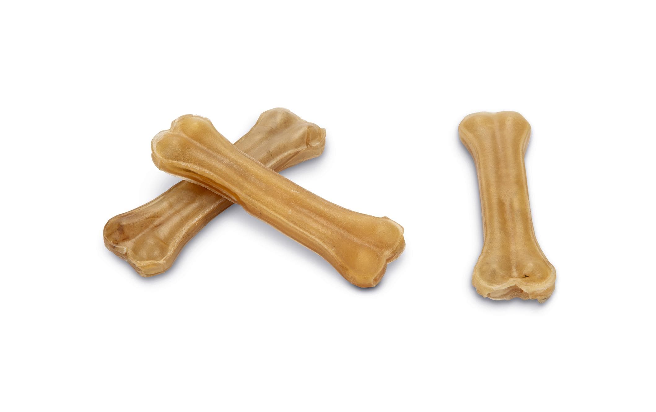 Kauknochen Rinderhaut, 11 cm, 3 Stk.Kauspass für Hunde