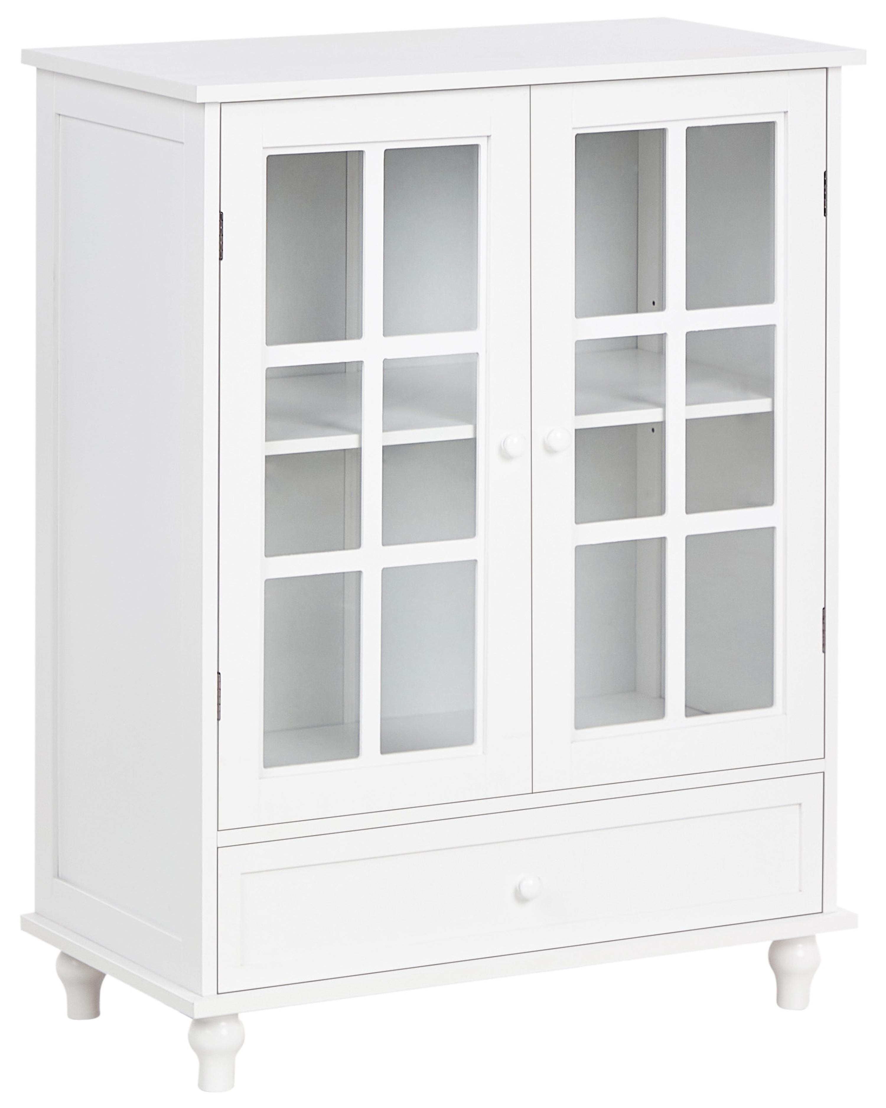 Dressoir met glazen deuren CARLET 71 cm Wit