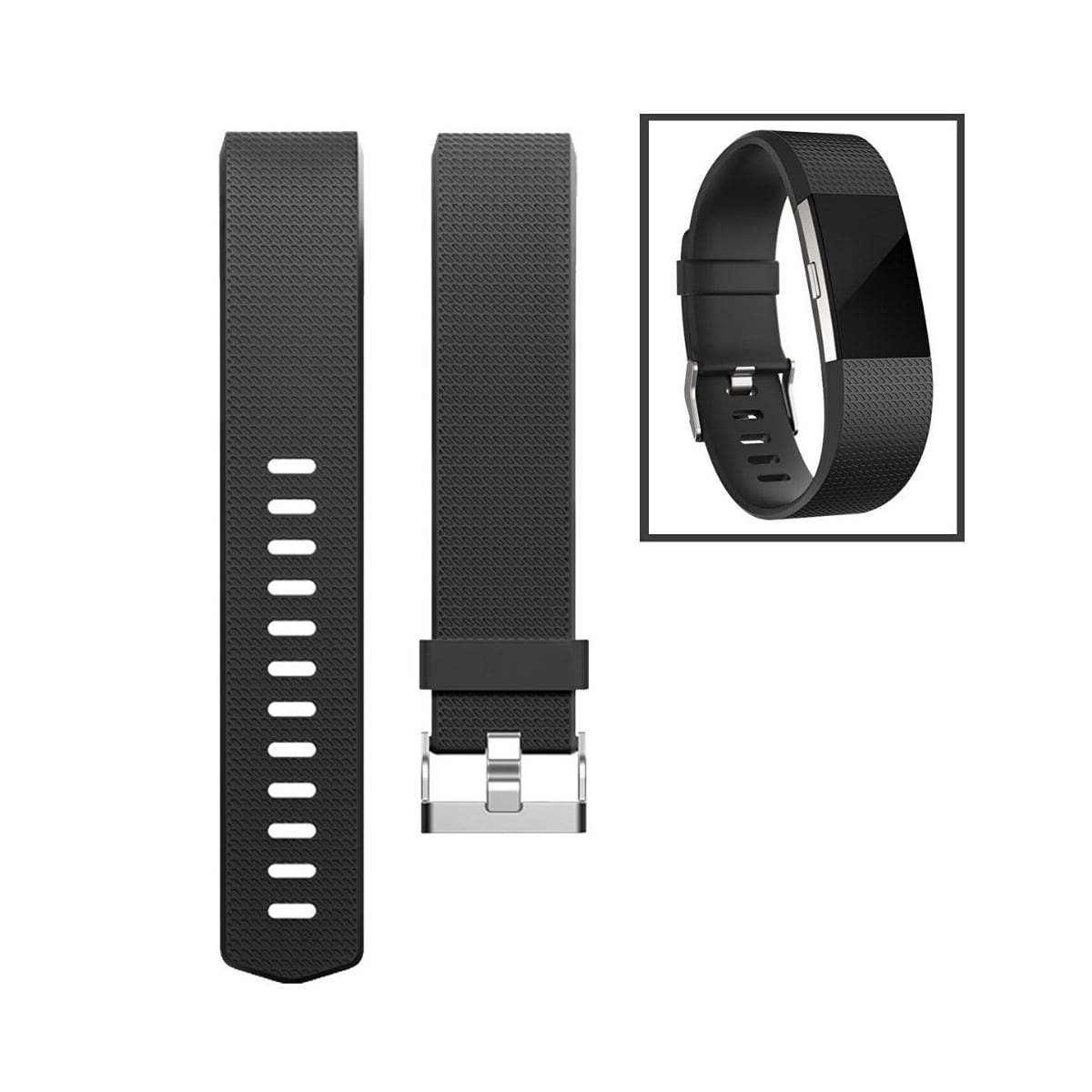 Armbånd til Fitbit Charge 2 - L Sort
